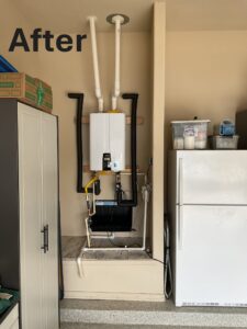 After a tank to tankless water heater upgrade in Fort Worth